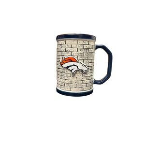 Ceramic Jump Mug 3D Denver Broncos 15oz Stone Wall Blue Handle NFL Official 2013
